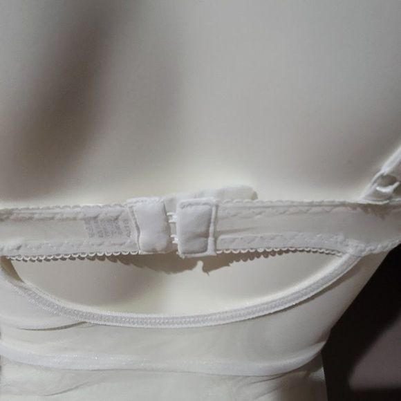 White Embroidered Mesh Underwire Slips With Thong Lingerie - Picture 5 of 10